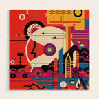 NASA Retro Space Travel Poster #9 Mars Wood Wall Art Gallery Image 1
