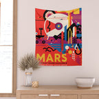 NASA Retro Space Travel Poster #9 Mars Wall Tapestry Gallery Image 2