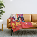NASA Retro Space Travel Poster #9 Mars Throw Blanket Gallery Image 1