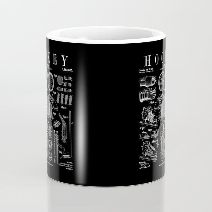 Ice Hockey Player Winter Sport Vintage Patent Print Coffee Mug Gallery Image 4