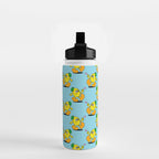 Funny retro lemon cartoon character pattern Water Bottle Gallery Image 2