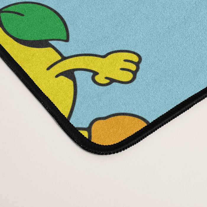 Funny retro lemon cartoon character pattern Desk Mat Gallery Image 4