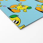 Funny retro lemon cartoon character pattern Welcome Mat Gallery Image 2
