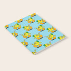 Funny retro lemon cartoon character pattern Notebook Gallery Image 2