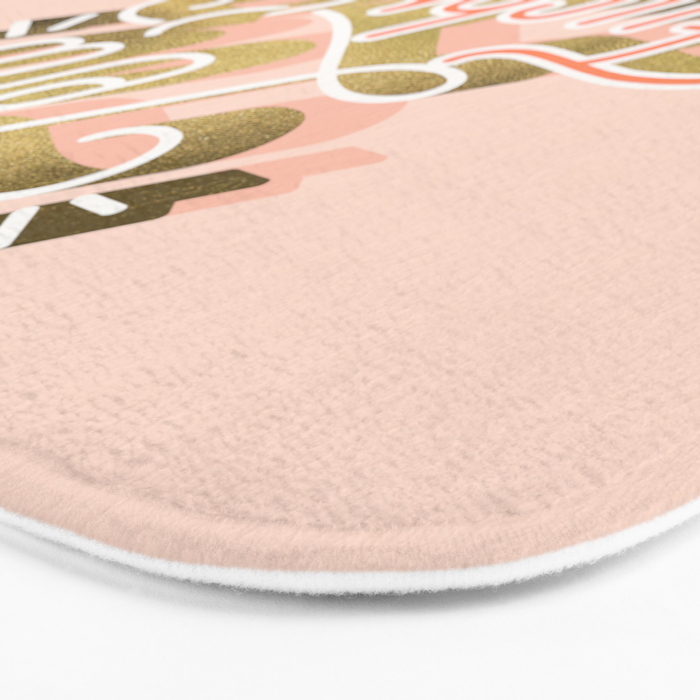 Zero F*cks Given - Blush & Gold Palette Bath Mat Gallery Image 3