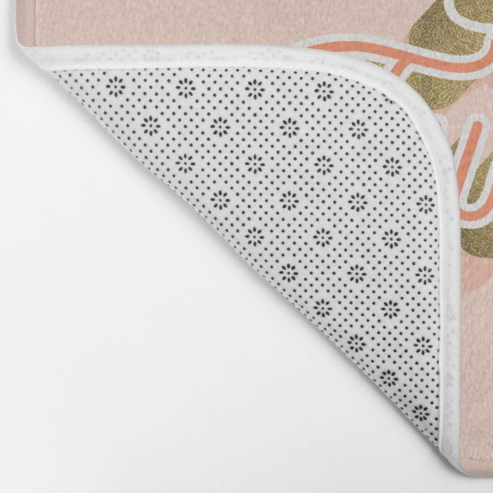 Zero F*cks Given - Blush & Gold Palette Bath Mat Gallery Image 2