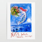 1962 FRANCE Marc Chagall Nice Soleil Fleurs Travel Poster Poster Gallery Image 4