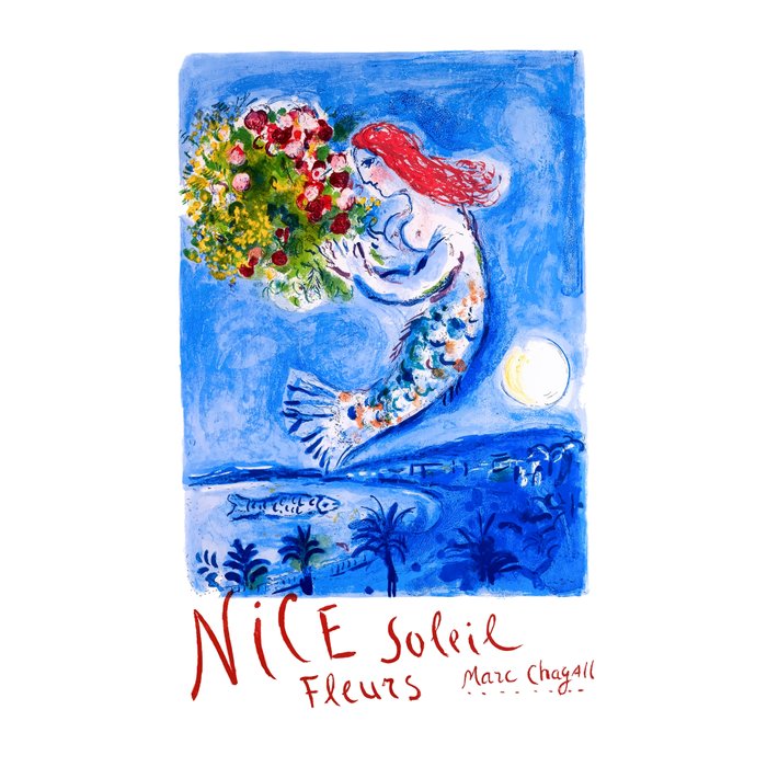 1962 FRANCE Marc Chagall Nice Soleil Fleurs Travel Poster Coffee Mug Gallery Image 2