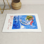 1962 FRANCE Marc Chagall Nice Soleil Fleurs Travel Poster Rug Gallery Image 1