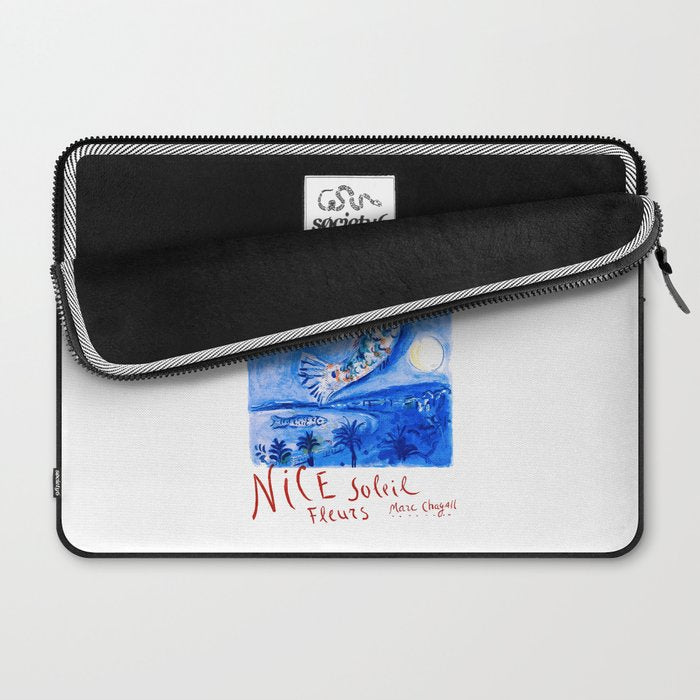 1962 FRANCE Marc Chagall Nice Soleil Fleurs Travel Poster Laptop Sleeve Gallery Image 2