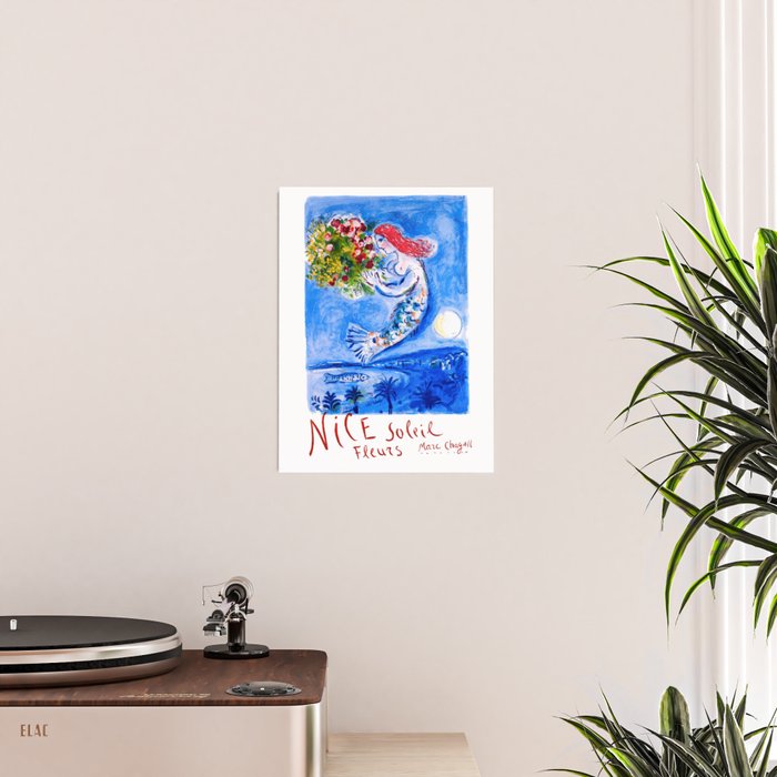 1962 FRANCE Marc Chagall Nice Soleil Fleurs Travel Poster Poster Gallery Image 2