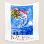1962 FRANCE Marc Chagall Nice Soleil Fleurs Travel Poster Wall Tapestry Gallery Image 4