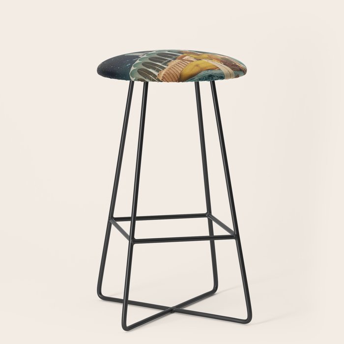 a Postcard from year 2345 Stool Gallery Image 1