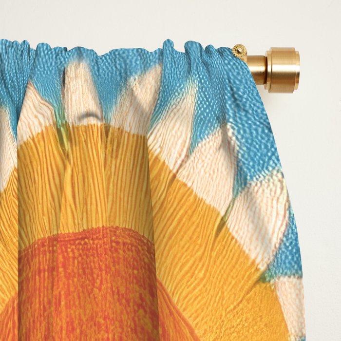 Sunflower Study in Sunny Yellow and Burnt Orange Window Curtain Gallery Image 2
