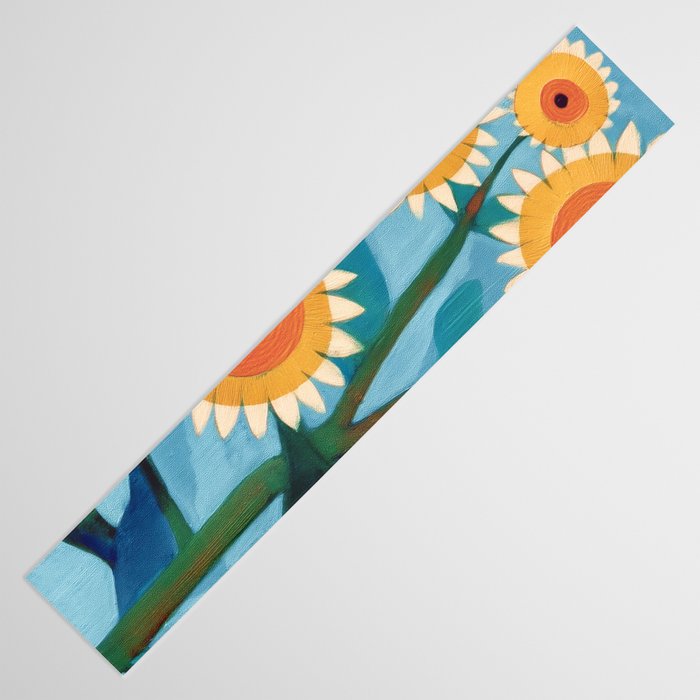 Sunflower Study in Sunny Yellow and Burnt Orange Table Runner Gallery Image 3