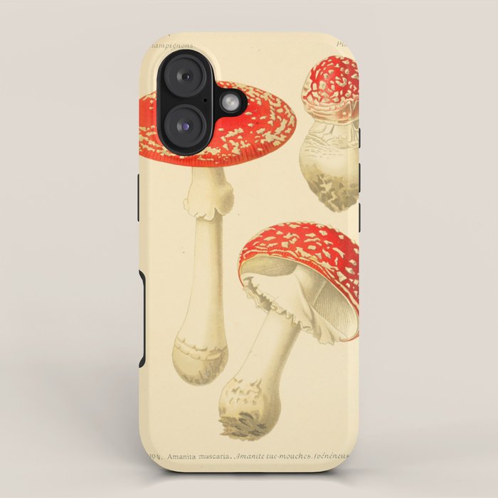 Amanita Muscaria mushroom from "Atlas des Champignons Comestibles et Vénéneux," 1891 (benefitting The Nature Conservancy) iPhone Case Gallery Image 1