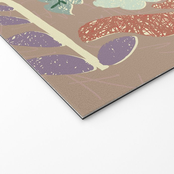 Block print summer meadow earthy tones Welcome Mat Gallery Image 2