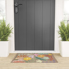Block print summer meadow earthy tones Welcome Mat Gallery Image 3
