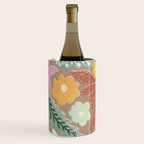 Block print summer meadow earthy tones Wine Chiller Gallery Image 3