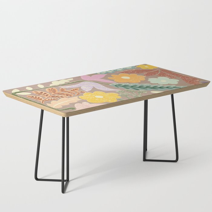 Block print summer meadow earthy tones Coffee Table Gallery Image 1