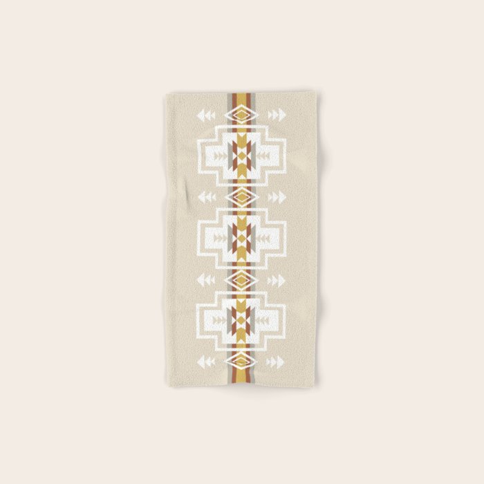 Aztec Stripes Beige Bath Towel Gallery Image 1