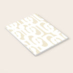 Mid Century Modern Loop Pattern in Neutral Beige and White Notebook Gallery Image 3
