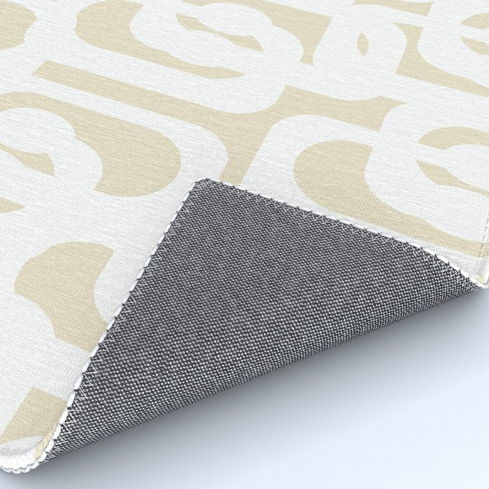 Mid Century Modern Loop Pattern in Neutral Beige and White Rug Gallery Image 4