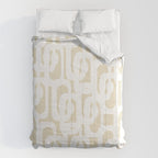 Mid Century Modern Loop Pattern in Neutral Beige and White Comforter Gallery Image 6