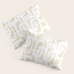Mid Century Modern Loop Pattern in Neutral Beige and White Pillow Sham Gallery Image 3