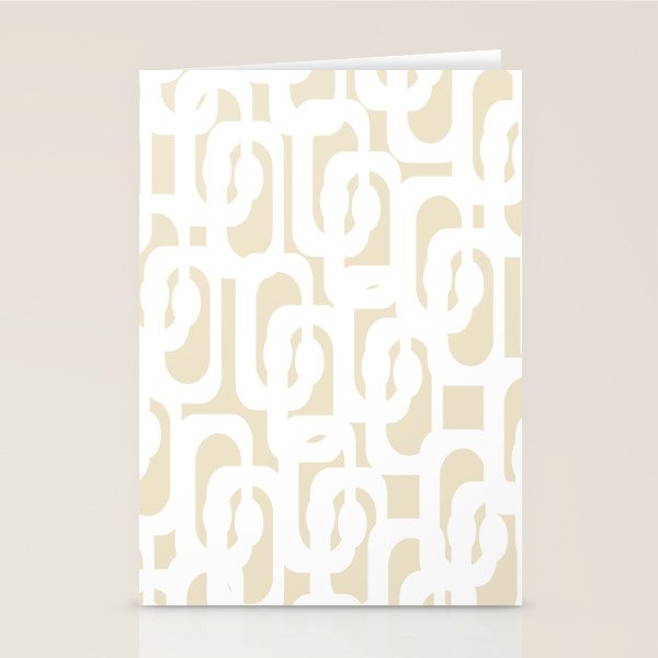 Mid Century Modern Loop Pattern in Neutral Beige and White Stationery Card Gallery Image 1