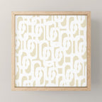 Mid Century Modern Loop Pattern in Neutral Beige and White Mini Art Print Gallery Image 1