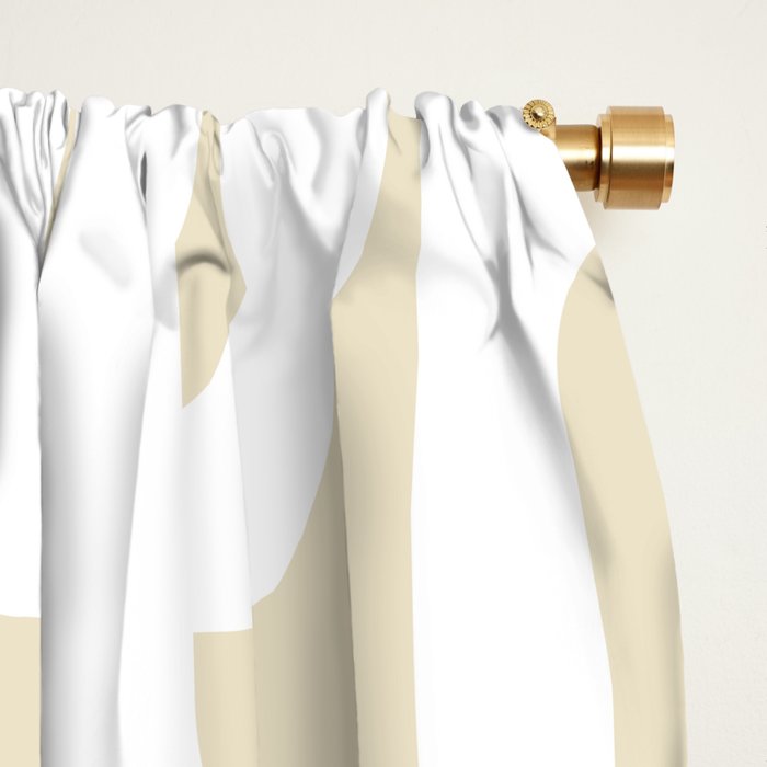 Mid Century Modern Loop Pattern in Neutral Beige and White Window Curtain Gallery Image 2