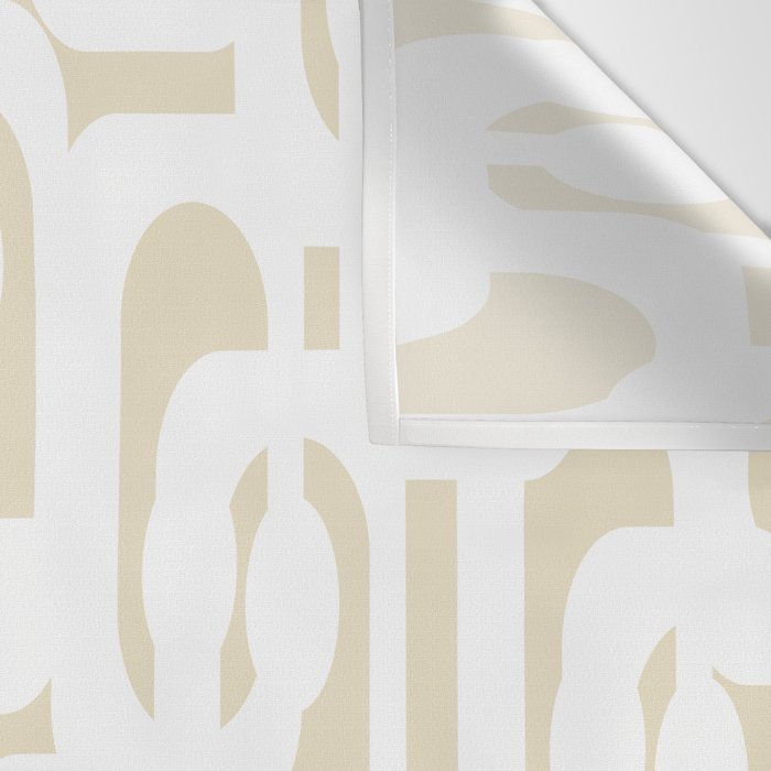 Mid Century Modern Loop Pattern in Neutral Beige and White Wall Tapestry Gallery Image 3