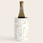 Mid Century Modern Loop Pattern in Neutral Beige and White Wine Chiller Gallery Image 1