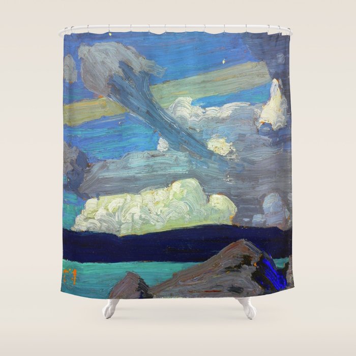 Tom Thomson Clouds ("The Zeppelins") 1915 Canadian Landscape Artist Shower Curtain Gallery Image 1