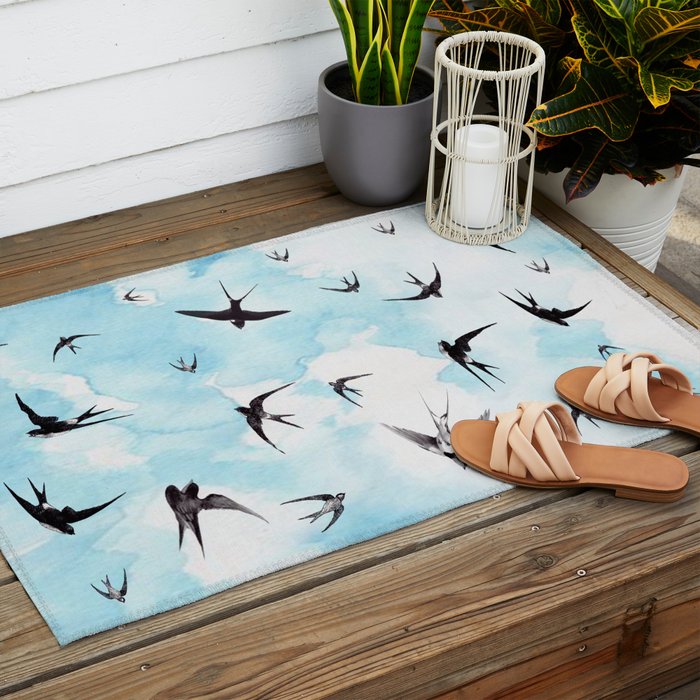Swallows Outdoor Rug Gallery Image 2