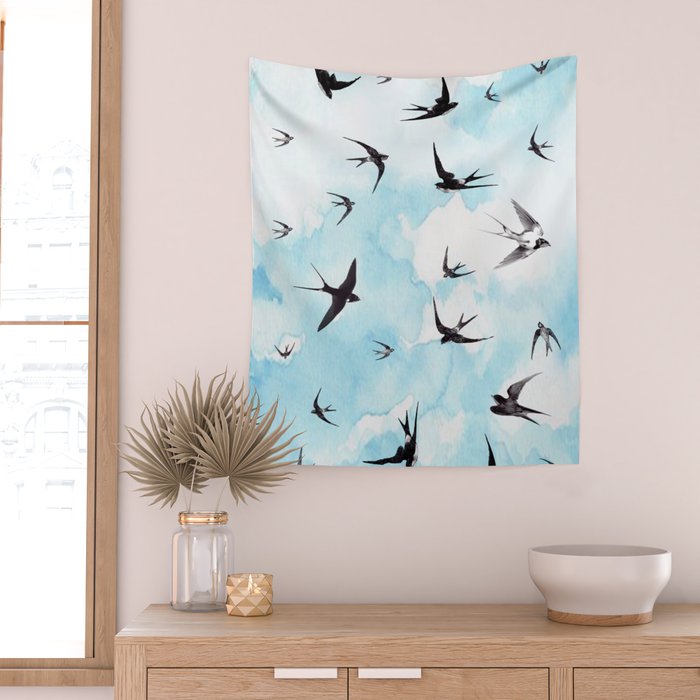Swallows Wall Tapestry Gallery Image 2