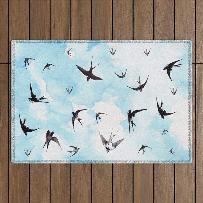 Swallows Outdoor Rug Gallery Image 1