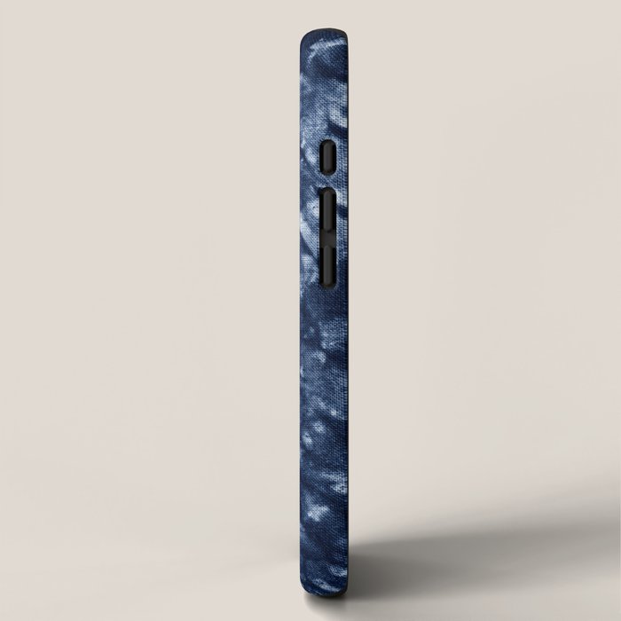 Indigo Blue Shibori Tie Dye, Boho Art iPhone Case Gallery Image 2