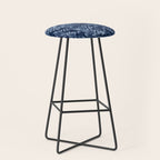 Indigo Blue Shibori Tie Dye, Boho Art Stool Gallery Image 1