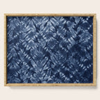 Indigo Blue Shibori Tie Dye, Boho Art Serving Tray Gallery Image 1
