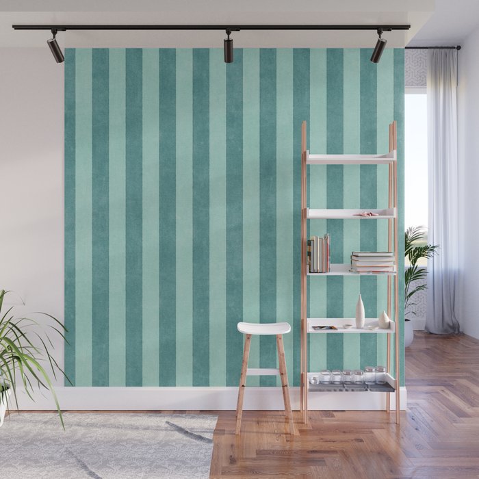 STRIPES - 004 - teal Wall Mural Gallery Image 1