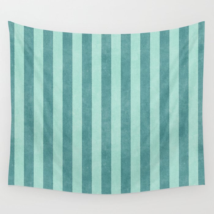STRIPES - 004 - teal Wall Tapestry Gallery Image 4