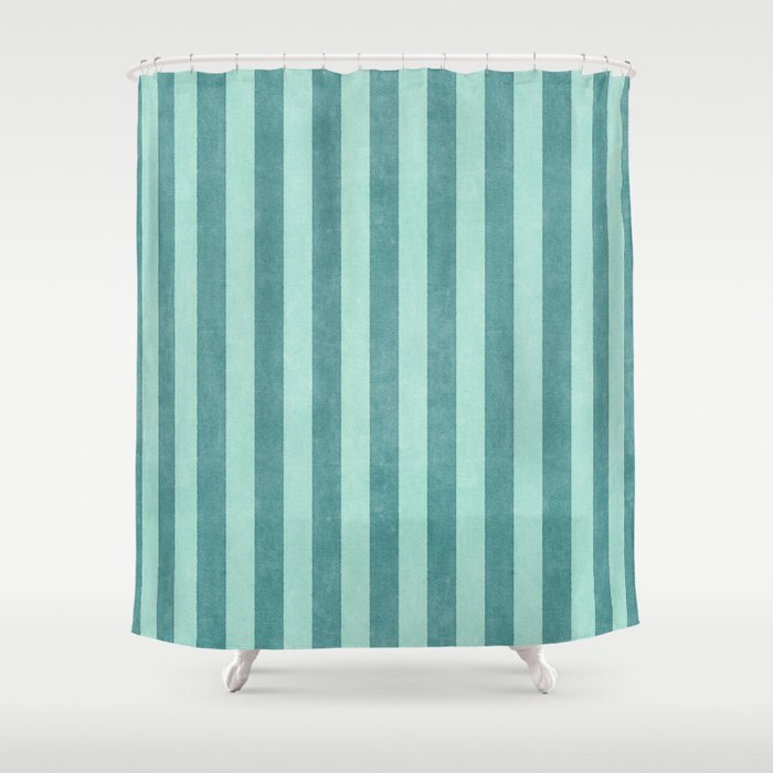 STRIPES - 004 - teal Shower Curtain Gallery Image 1