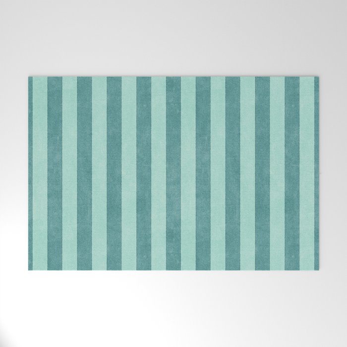 STRIPES - 004 - teal Welcome Mat Gallery Image 1