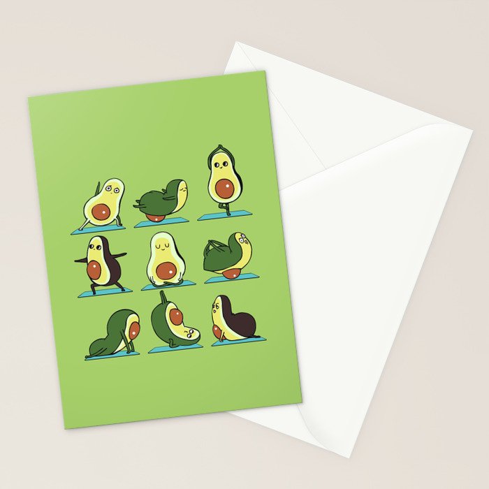 Avocado Yoga Stationery Card Gallery Image 2