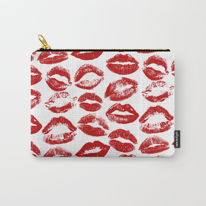 red lipstick kisses Carry All Pouch Gallery Image 1