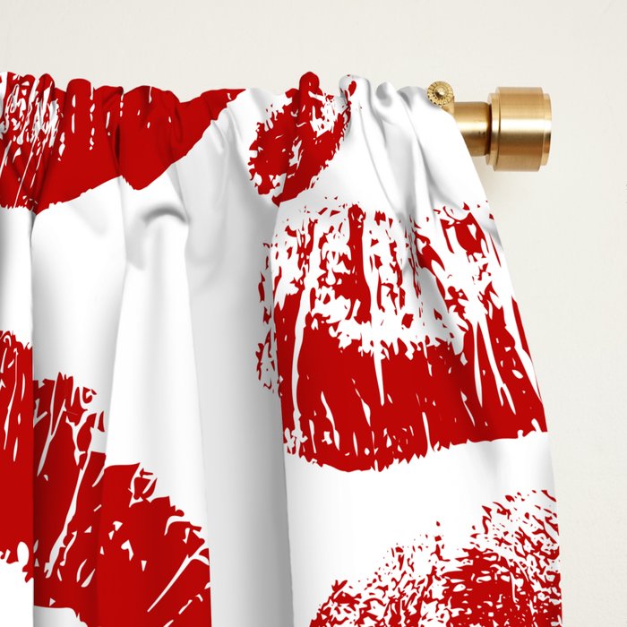 red lipstick kisses Window Curtain Gallery Image 2