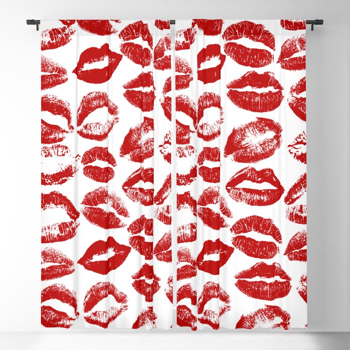 red lipstick kisses Window Curtain Gallery Image 5