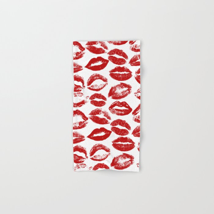 red lipstick kisses Bath Towel Gallery Image 1